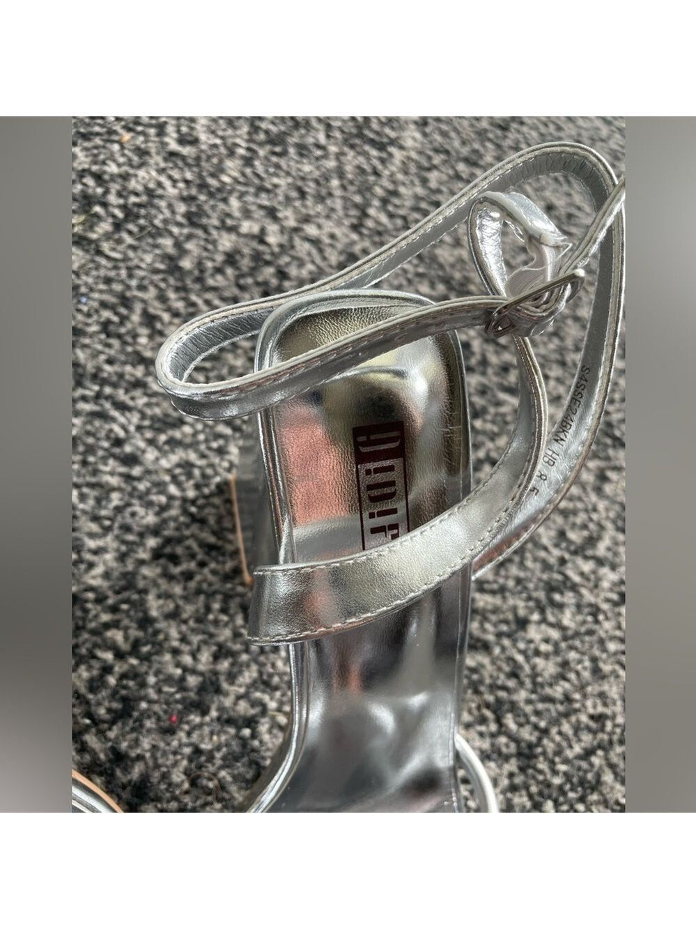 Silver Block Heel Sandals - Picture 12 of 16